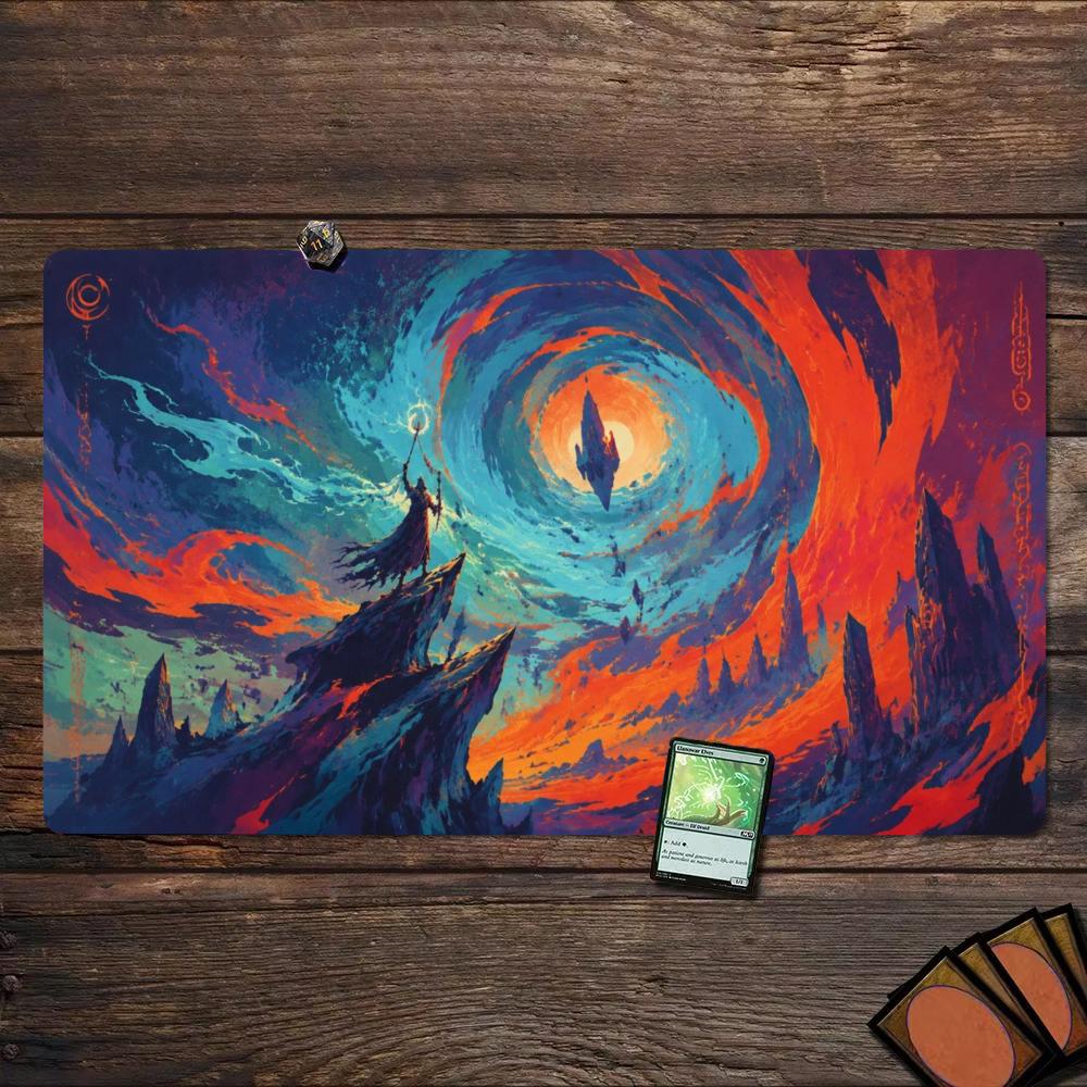Play Mat Neoprene - Фэнтези Космический Вихрь Маг Лягушка Колдун